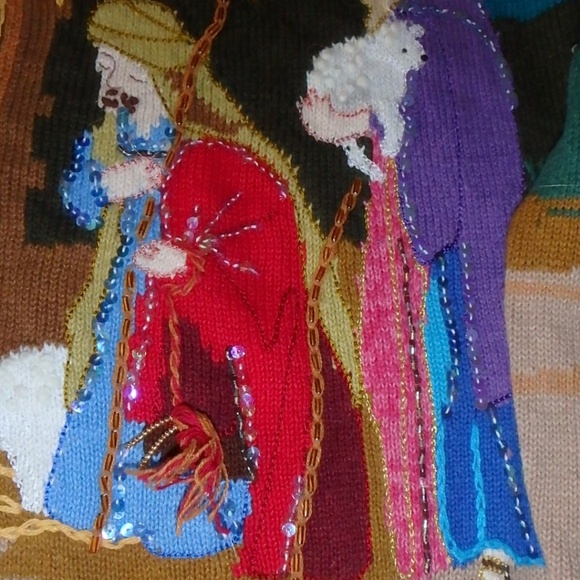 One of a kind Holy Night Christmas sweater - Picture 5 of 10